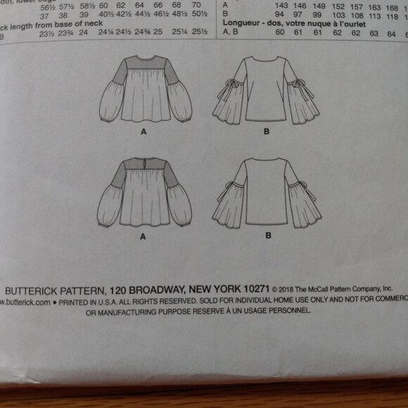 Pullover Blouse Sewing Pattern Plus Size 14-22 UNCUT Butterick 6561 Fairycore - Picture 7 of 10